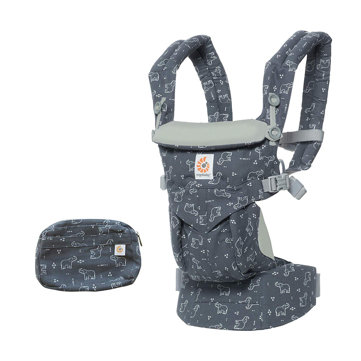 Ergobaby baby carrier for newborns from birth up to 20 kg, 4-position Omni 360 Trunks Up, front carrier back carrier