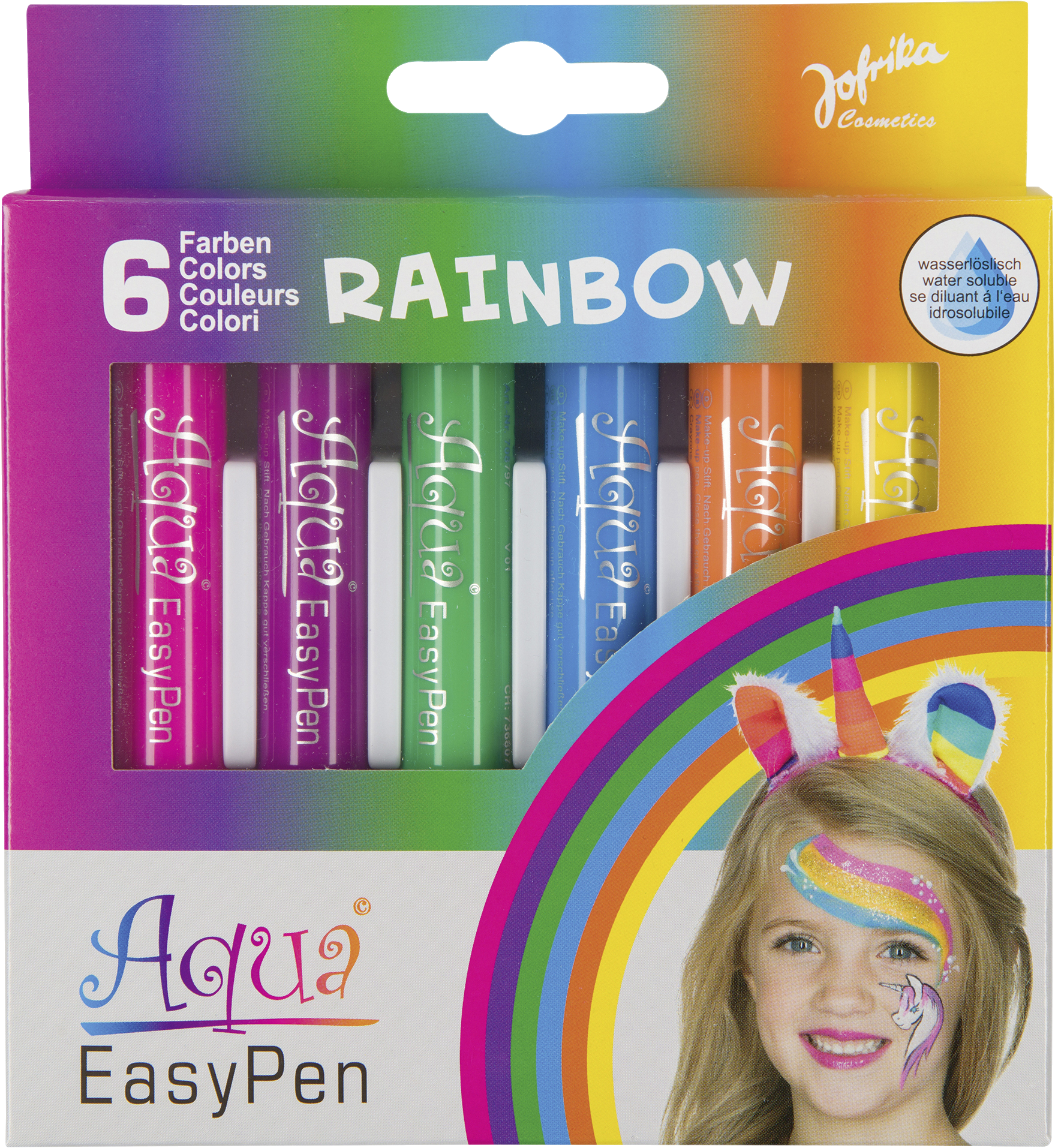 Jofrika Aqua Easy Pen Box Regenbogen, 6 St