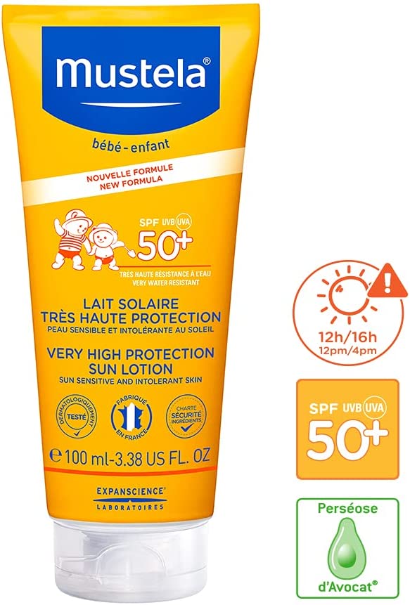 Mustela - Sun cream with very high protection factor SPF 50+ for face and body for babies and children, 100 ml
