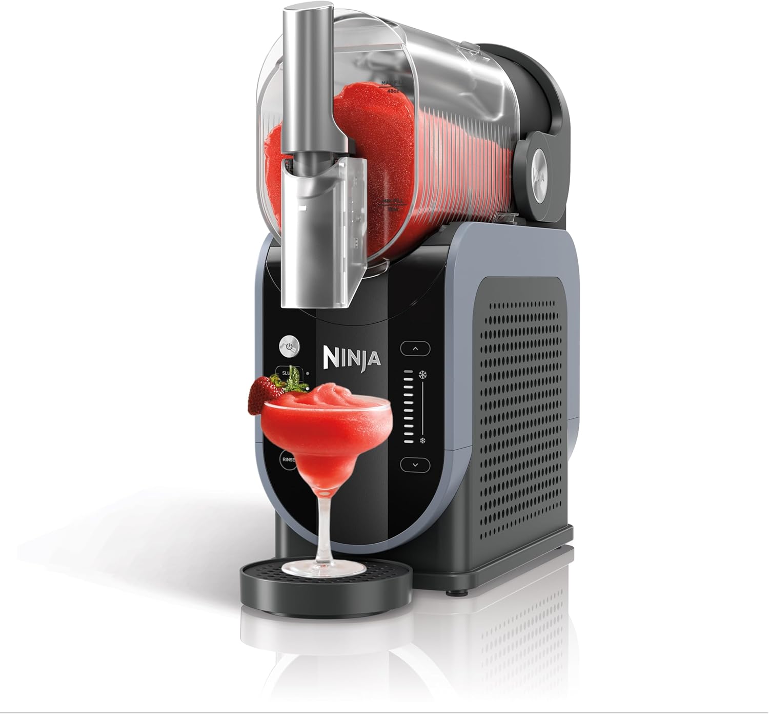 Ninja SLUSHi FS301EU Slush Ice Cocktails Frappe Milkshakes & Frozen Juice Machine - No Ice or Preparation - WhisperChill Technology - Holds 1.9L - Blue & Gray