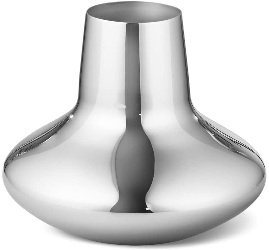 Georg Jensen HK Vase, Stainless Steel, Silver, 15 x 15 x 12.4 cm