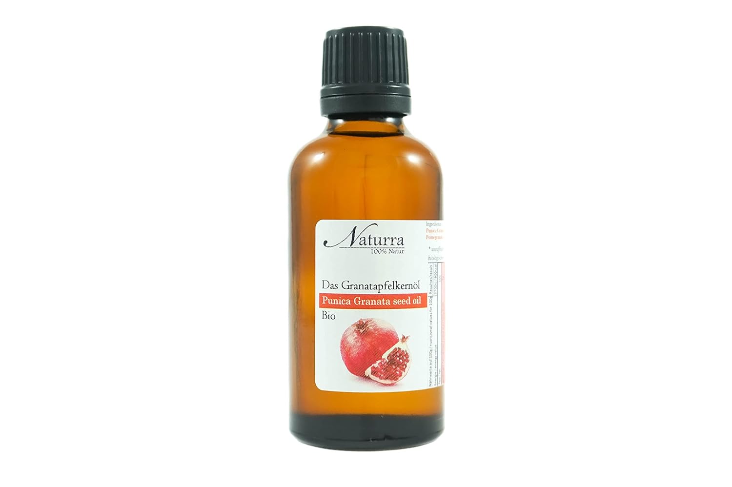 Naturra Pomegranate Seed Oil Organic Cold Pressed 50 ml Glass Unrefined Vegan Body Oil