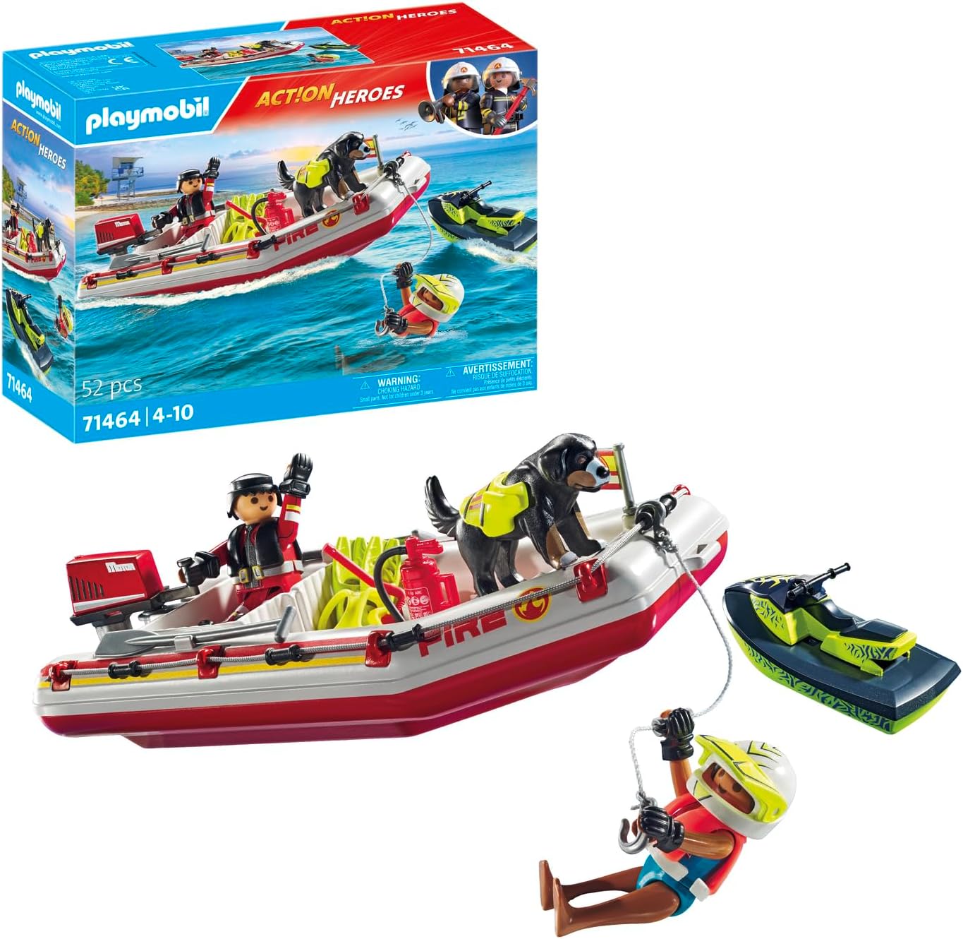 PLAYMOBIL Aktion 71464 Fire Boat with Aqua Scooter from 4 Years