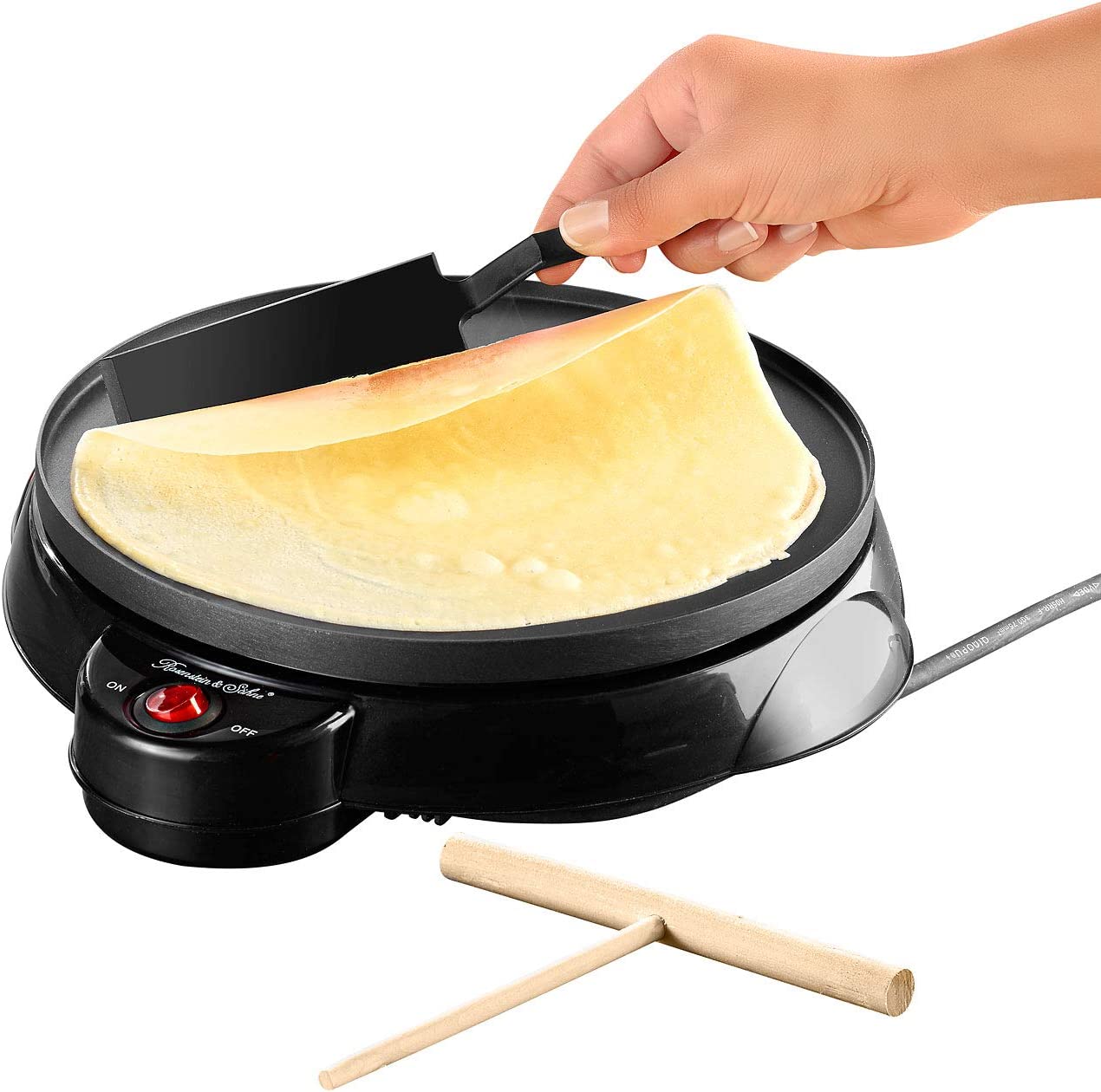 Rosenstein & Sons Crepes Devices: Electric Crepe Maker, 650 W, 23 cm (Shipping Returner) (Electric Crepes Plates)