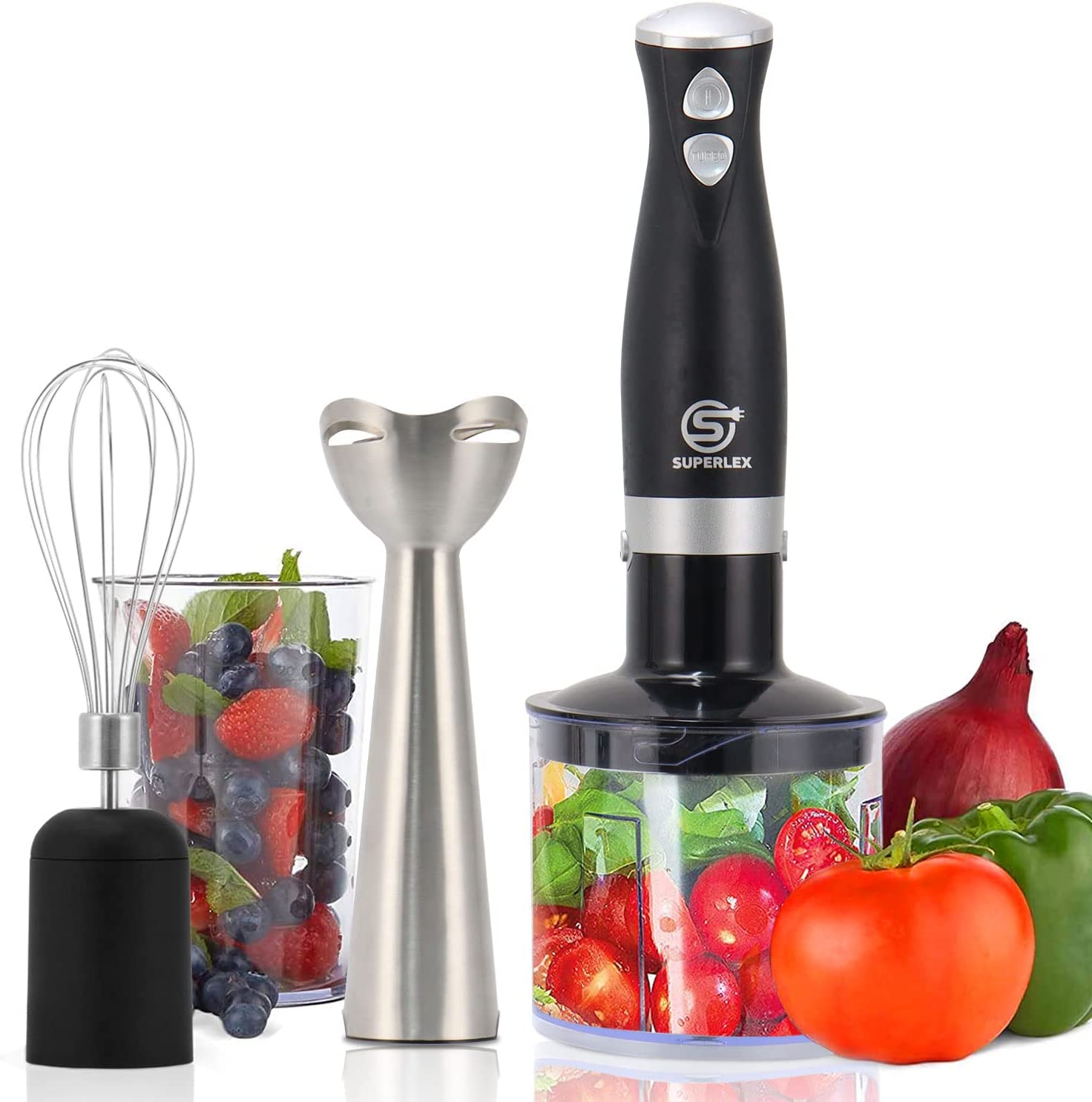 Superlex 3-in-1 Multifunctional Hand Blender Set Hand Mixer Chopper Whisk