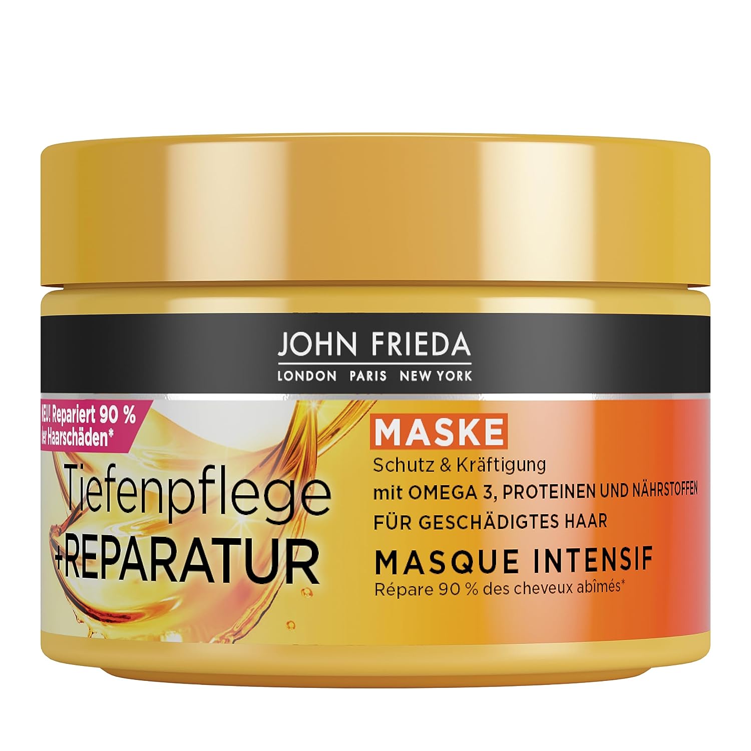 John Frieda Deep Care + Repair – Hair Treatment / Mask – Contents: 250 ml – For Damaged, Extremely Damaged Hair
