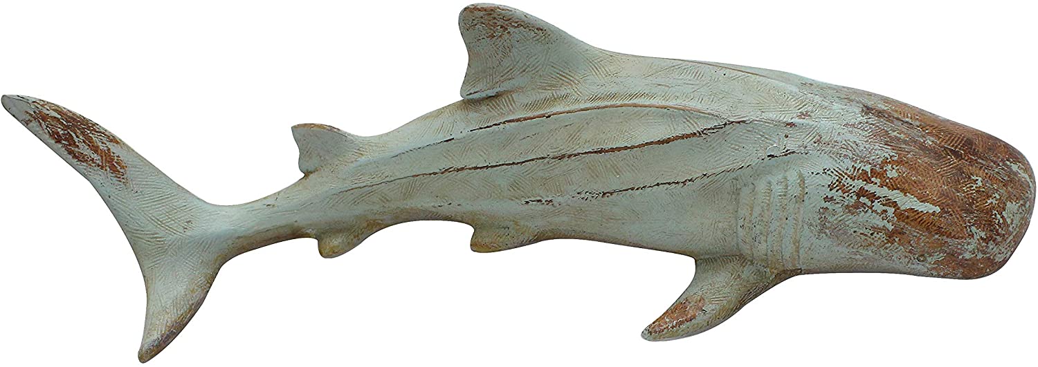 Michaelnoll Shark Decorative Statue Polyresin Maritime Wood Look 33.5 X 13 