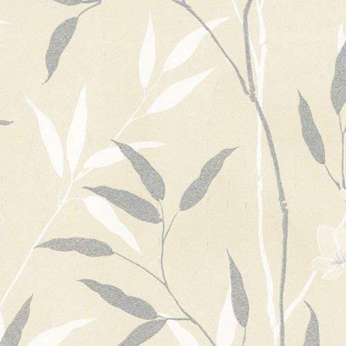 Cream floral Impressions silk, silver, white gallery Wallpaper – md29404