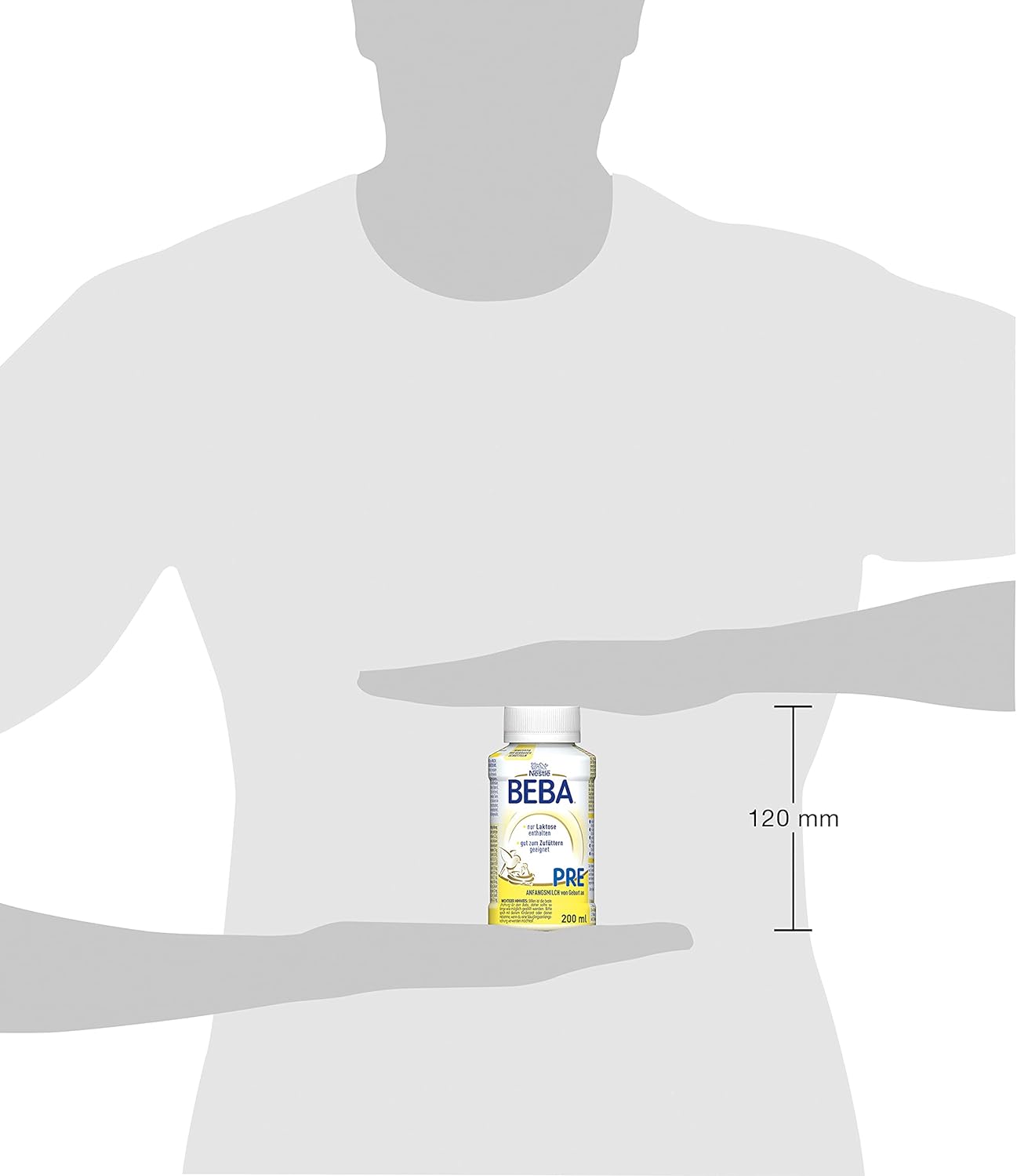 Nestlé BEBA PRE, Säuglingsmilchnahrung von Geburt an, trinkfertige Babymilch im Fläschchen, leicht verträgliche Babynahrung, 1er Pack (1 x 200 ml)