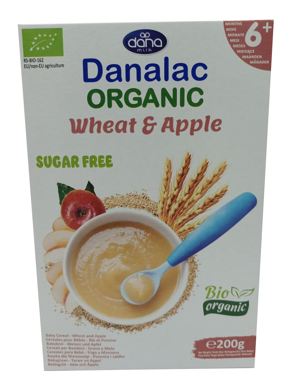 Danalac Bio Babybrei zuckerfrei 200g (Weizen und Apfel) (Packung mit 1)