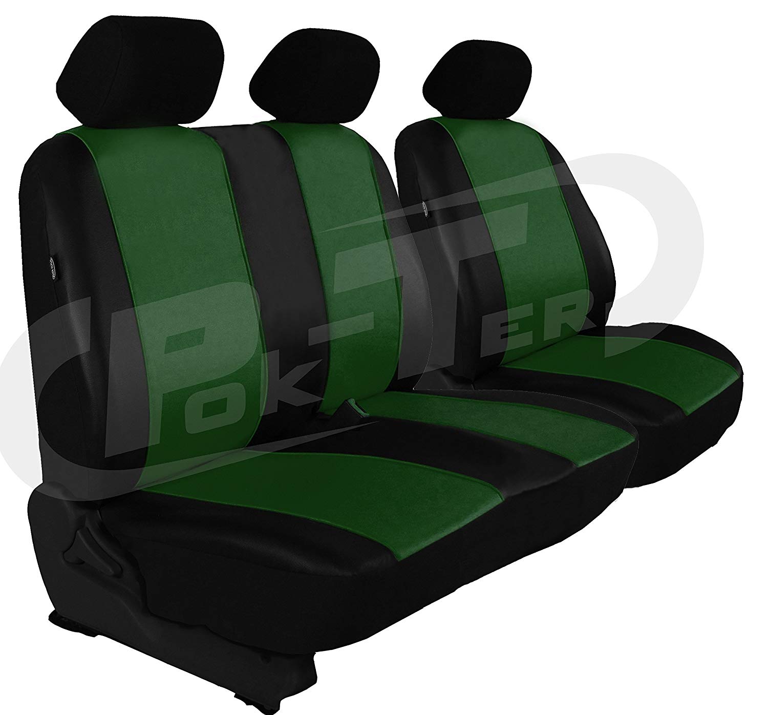 Customised Vito W447 Driver\'s Seat and 2 Passenger Seat Seat Cover Faux Leather Colour: Green (Available in 7 Colours Other Offers)