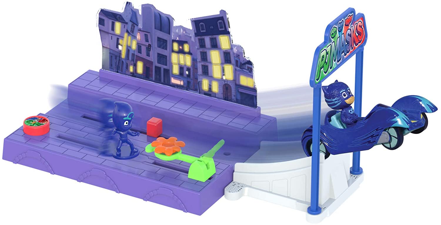 Dickie Toys Pj Masks Night Mission Playset With Various Functions, Launcher