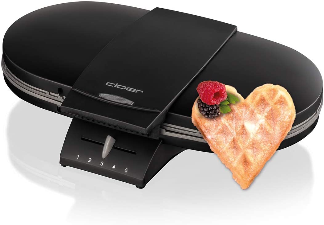 Cloer 1320 Double Waffle Maker for Two Classic Waffles, Black