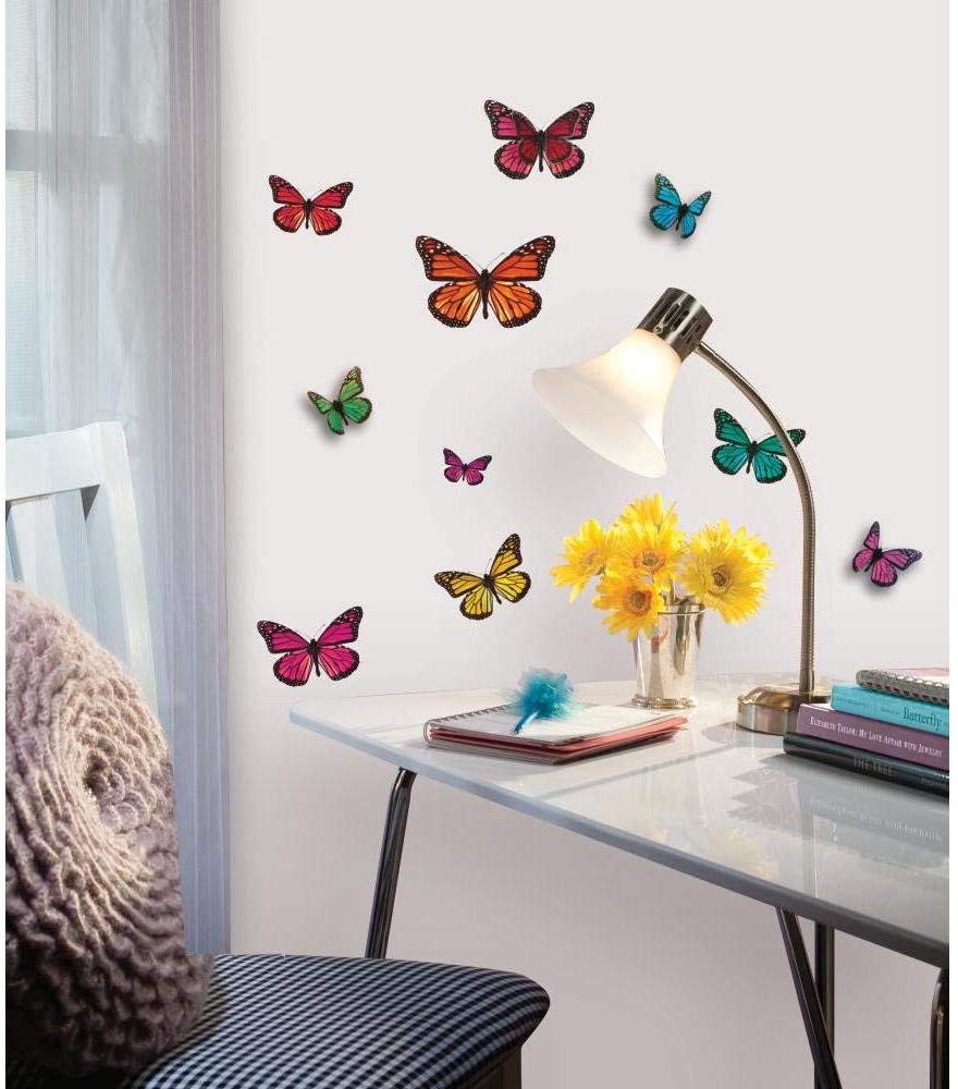 Roommates Repositionable Childrens Wall Stickers - 3D Butterflies