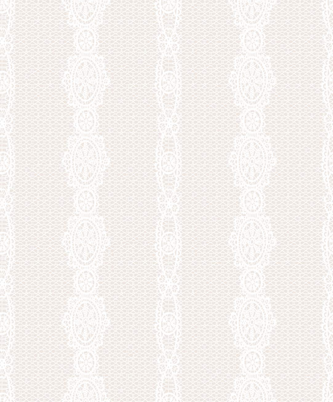 Non-Woven Wallpaper Beige White Mesh Top Lace 1343