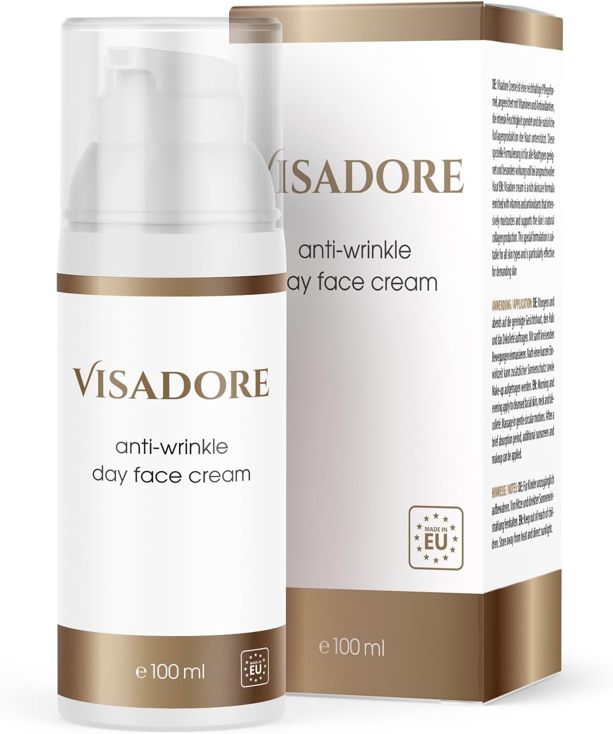 Visadore Cream, Nourishes Your Skin, Hygienic Thanks to Pump Dispenser, 100 ml Capacity, 1 x