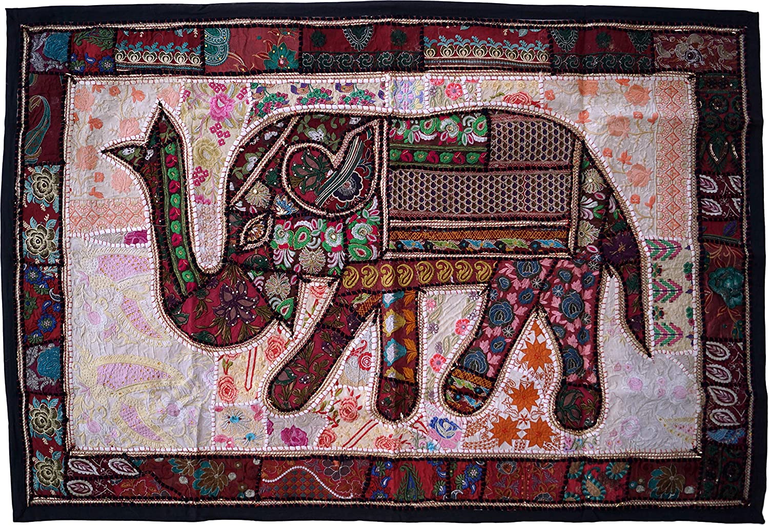 Guru-Shop Indian Tapestry Patchwork Single Piece 100 X 155 X 0.5 Cm Wall Ba