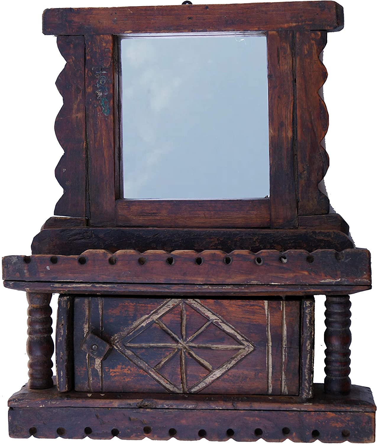 Guru-Shop Model 1 Antique Mirror with Shelf 46 x 18 x 8 cm Mirror, model 19