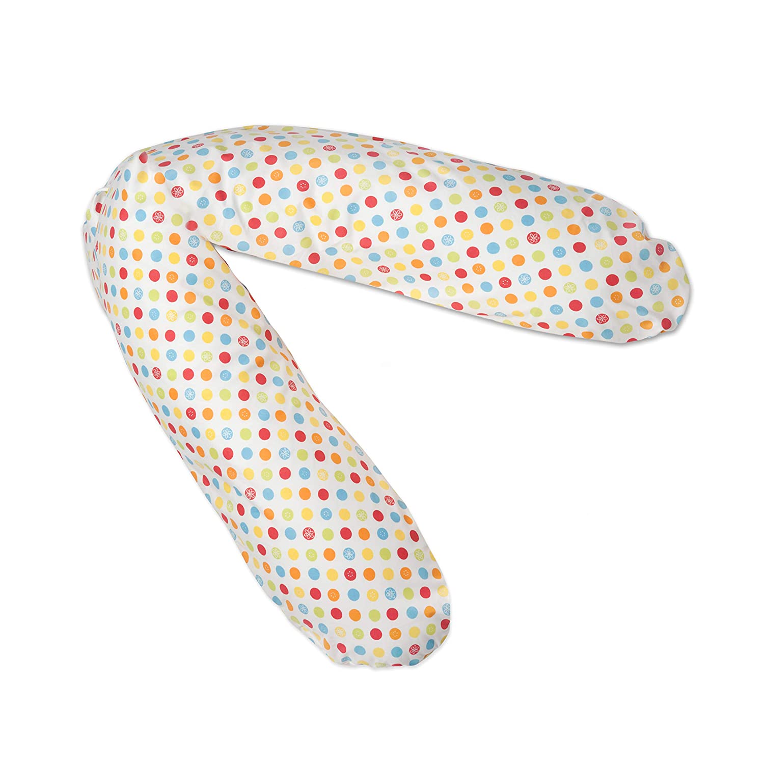 Honey Collection Breastfeeding Pillow, Soft and Cuddly EPS, Microbead Filling, Support Pillow, TÜV Certified, 100% Cotton Pregnancy Pillow 170 cm Colourful dots