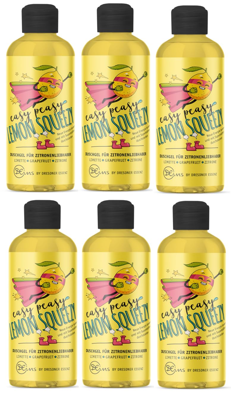 Dresdner Essenz Easy Peasy Lemon Squeezy Shower Gel 6 x 300 ml Pack of 6