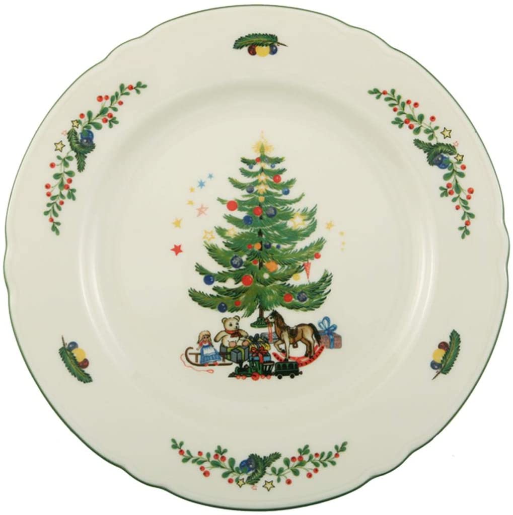 Seltmann Weiden Marieluise Christmas Breakfast Plate, Round, Green/Multi-Coloured