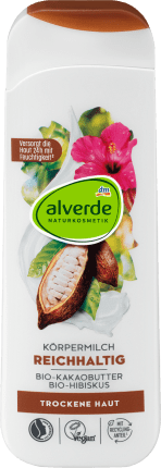 Alverde body milk richly bio-cocoa, organic hibiscus, 250 ml