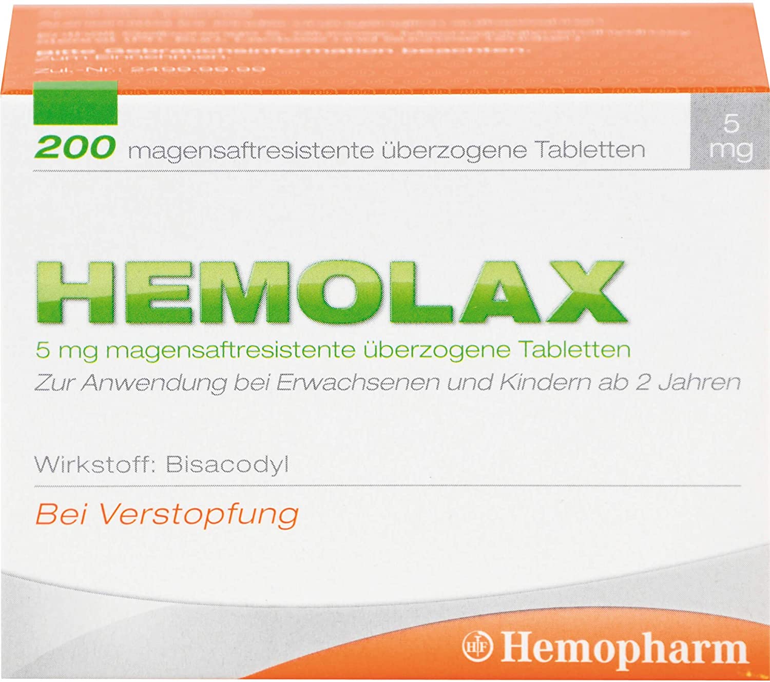 Hemolax 5mg Gastroic Juice Coated Tablets