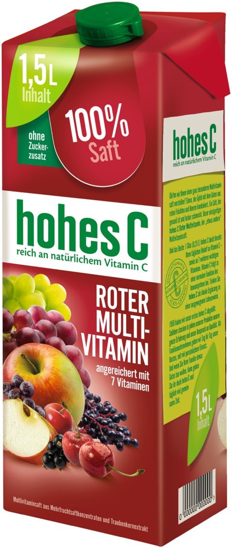 hohes C Roter Multivitamin - 100% Saft, 8er Pack (8 x 1.5 l)