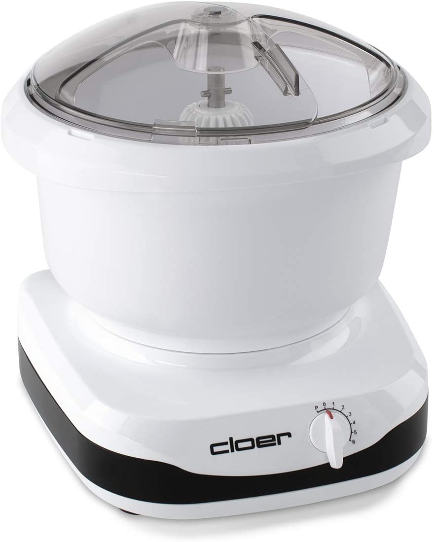 Cloer 7001 Food Processor with 6 Litre Mixing Bowl, Dough Hook Whisk and Bo