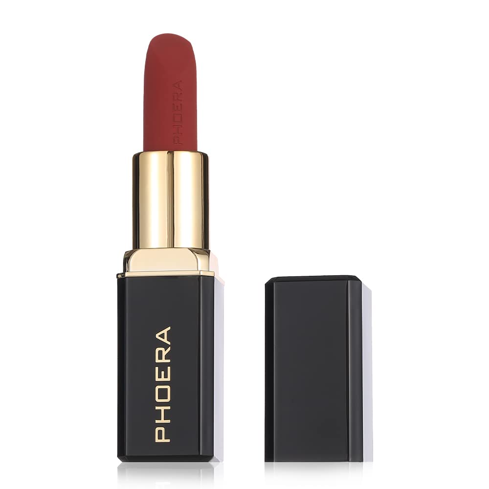 Phoera 24 HRS Non Transfer Matte Lipstick, No Grainy Feeling Lipstick with Long-Lasting Moisturising and Waterproof (06 Belle)
