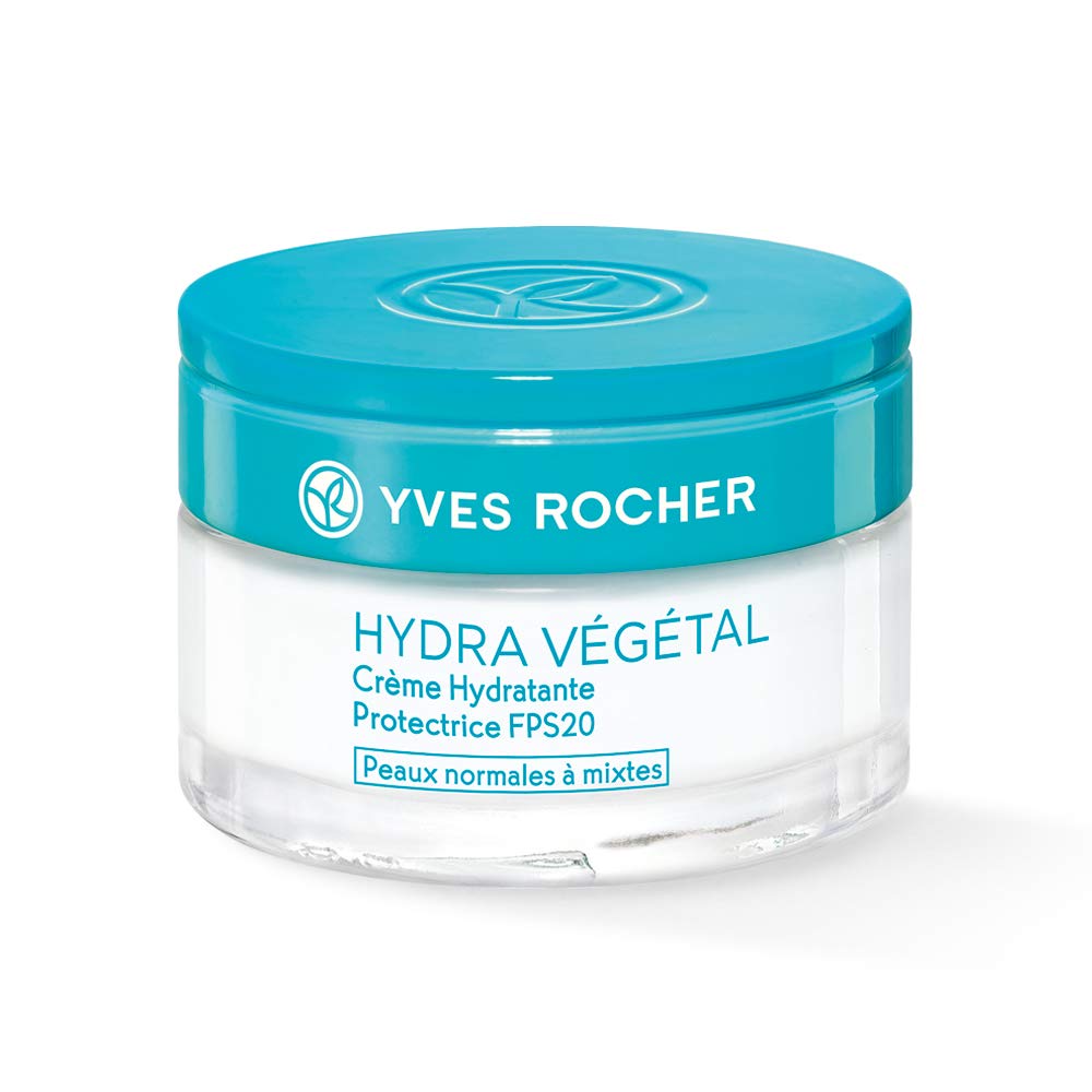 Yves Rocher Hydra Végétal Protective Moisturising Cream SPF 20 Protective Day Cream Vegan 1 x Glass Jar 50 ml