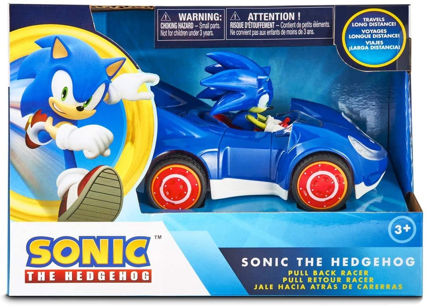 NKOK Sonic & All-Stars Racing Transformed Pullback Car Sonic 9 cm Hedgehog 