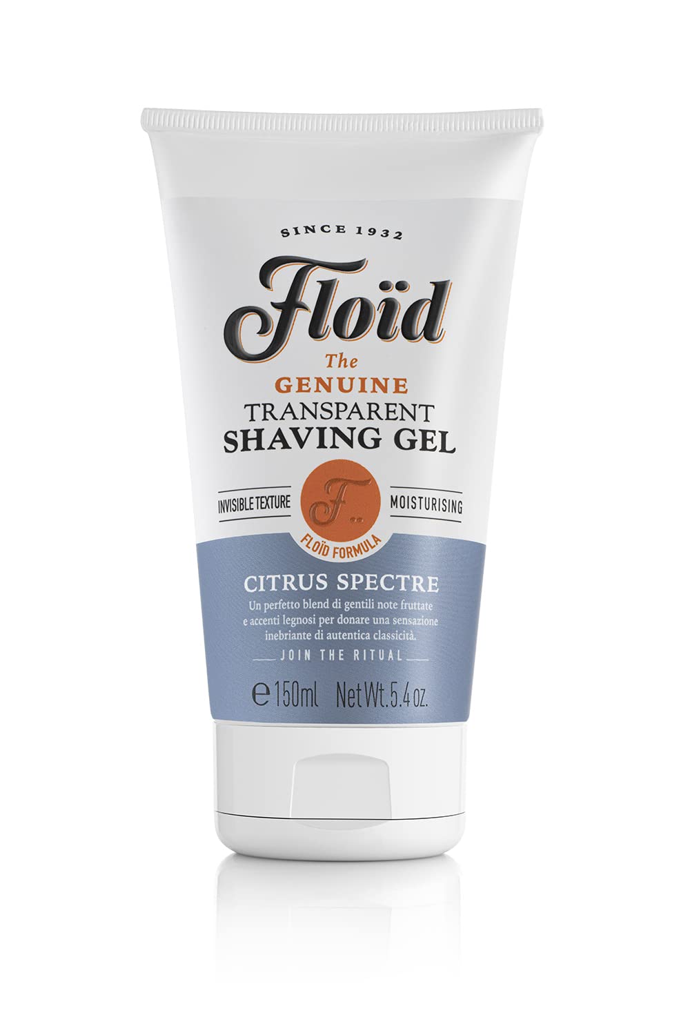 floid Floïd Citrus Specter Shaving Gel (150 ml), Shaving gel with glycerine to protect and hydrate the skin, gel for a smooth shave with relaxing warm scent