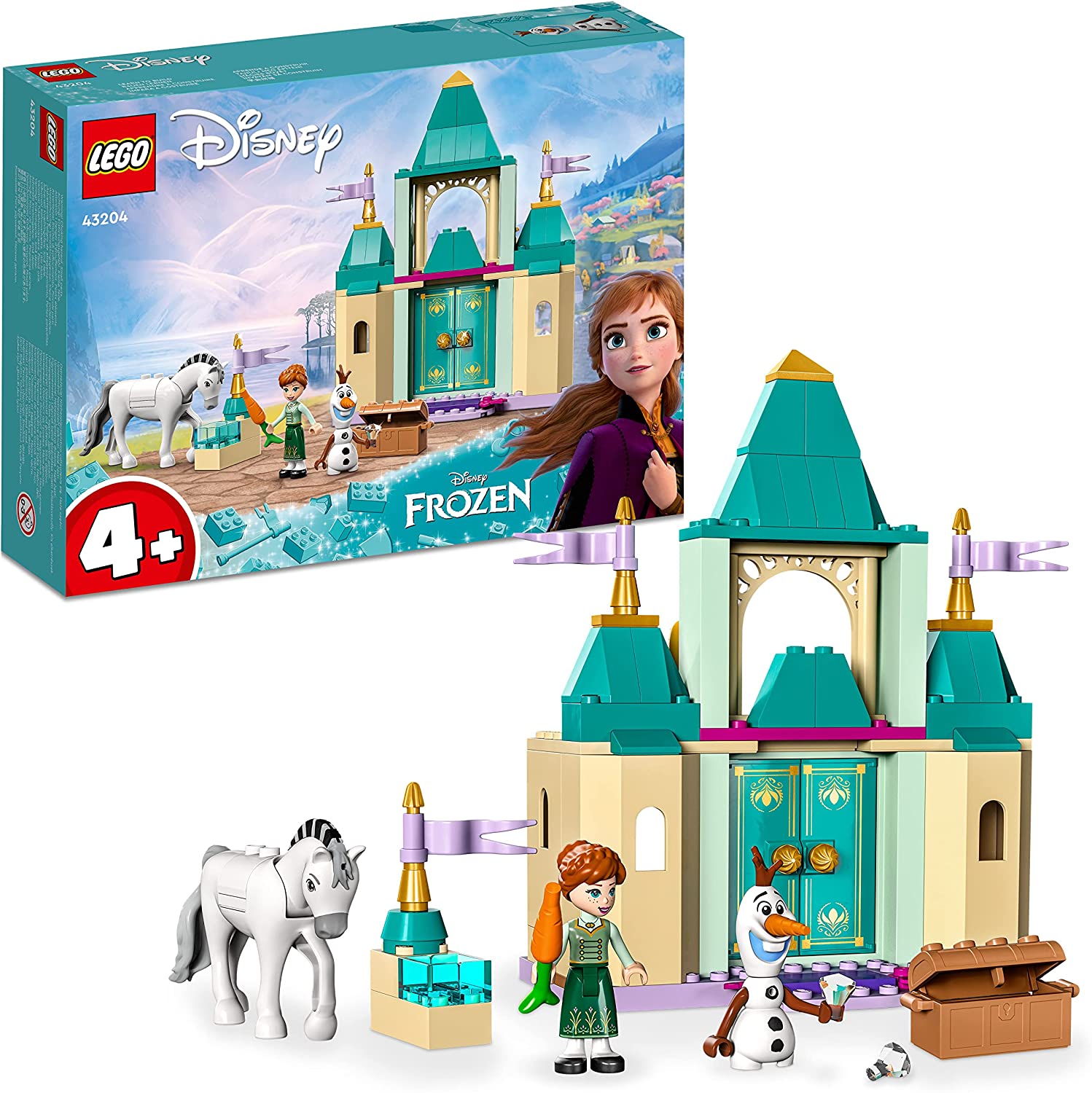 LEGO 43204 Disney Princess Annas and Olafs Fun in the Castle, Toy from Frozen to Build with Horse Figure, from 4 Years