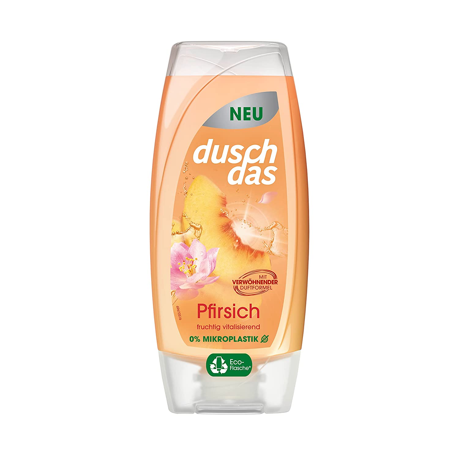 Duschdas Shower gel peach shower bath with pampering fragrance formula ensures a refreshing start to the day 225 ml, pack of 6
