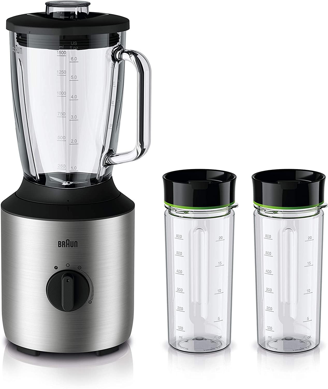 Braun Household Braun PowerBlend 3 JB blender, 1.5 litre glass mixing attachment, kitchen aid for chopping, puréeing & mixing