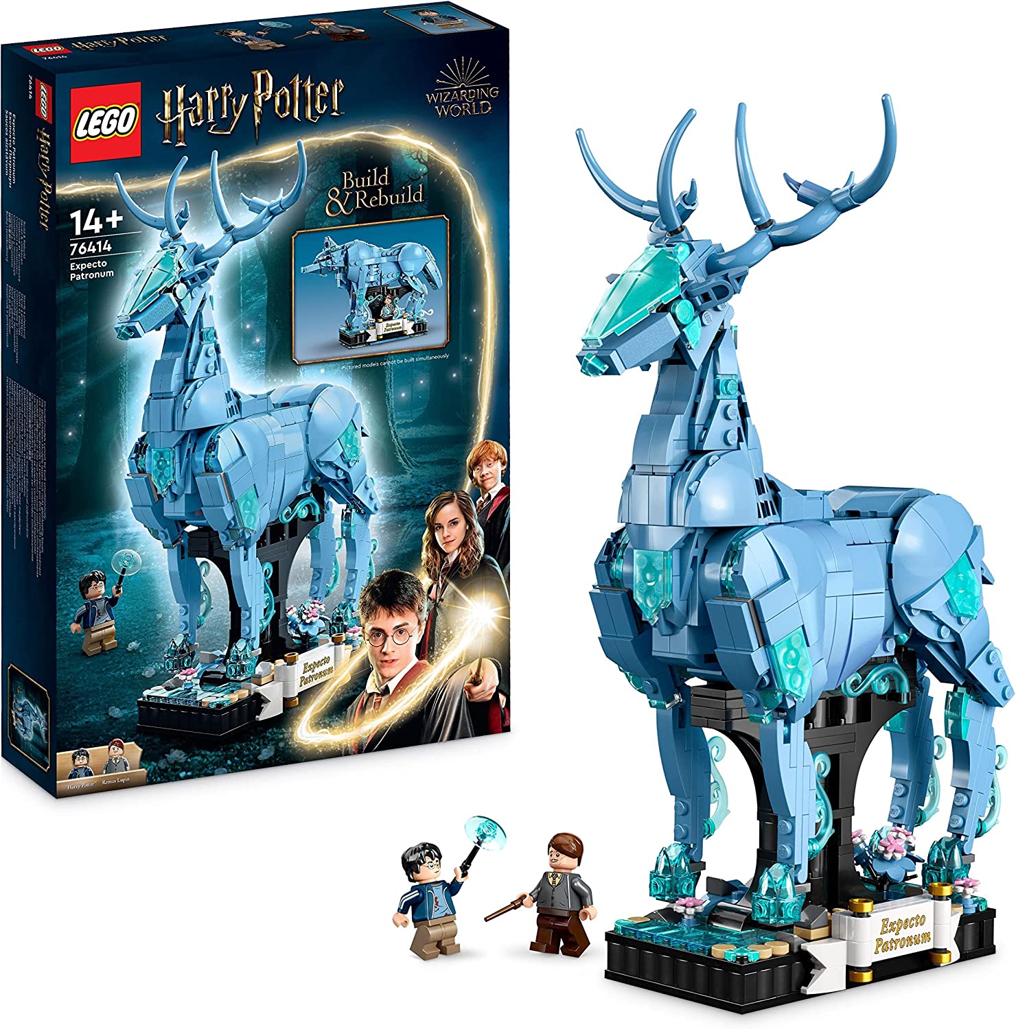 LEGO 76414 Harry Potter Expecto Patronum, 2 in 1 Deer and Wolf Figure, 2 in 1 figure set, Collectable, Building and Decoration, Gift and Accessories for Teens, Men and Women