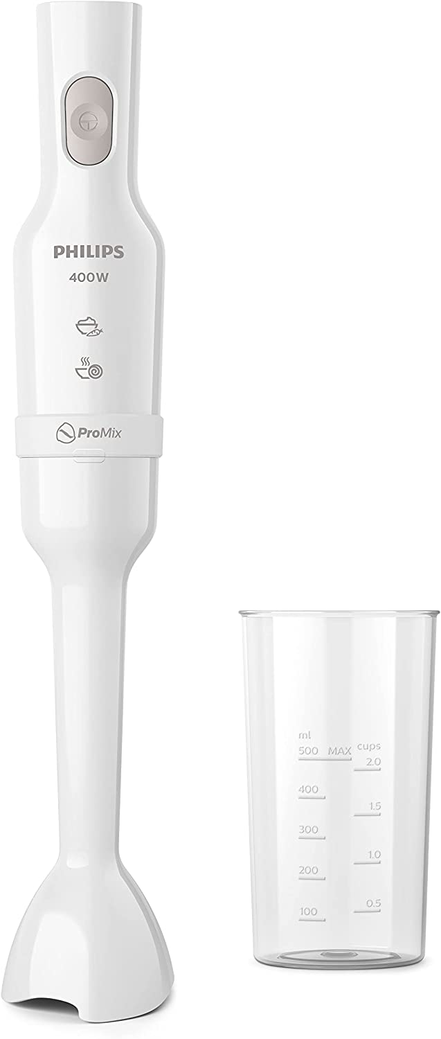 Philips Domestic Appliances Philips ProMix hand blender HR2531/00 (650 W, splash guard, incl. Measuring Cup) White Plastic