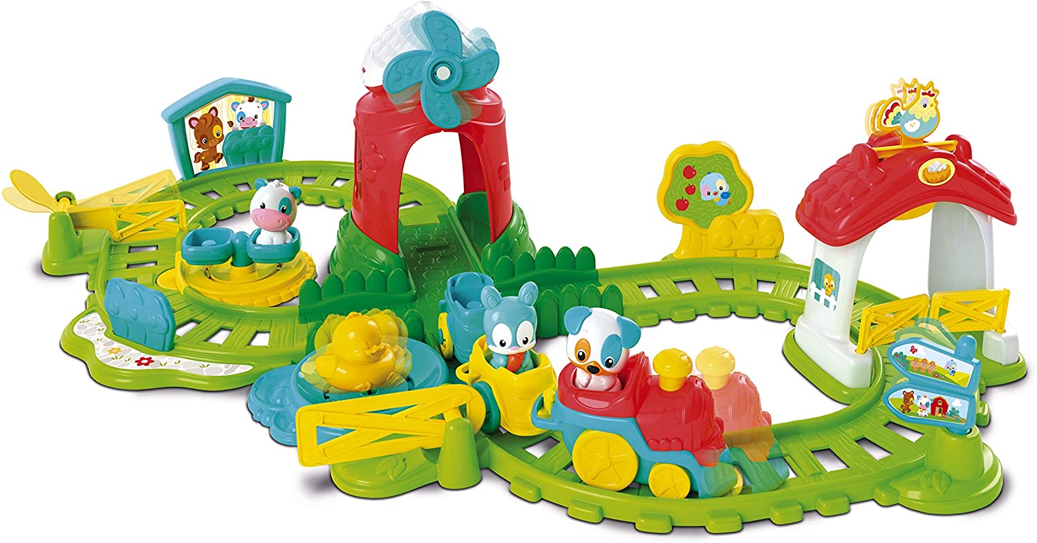 Clementoni 59200 The Farm Railway, Colourful Farm Fun, Motor-Powered Locomotives, Cute Animal Figures, Sound Effects & Melodies, Toys for Toddlers from 12 Months