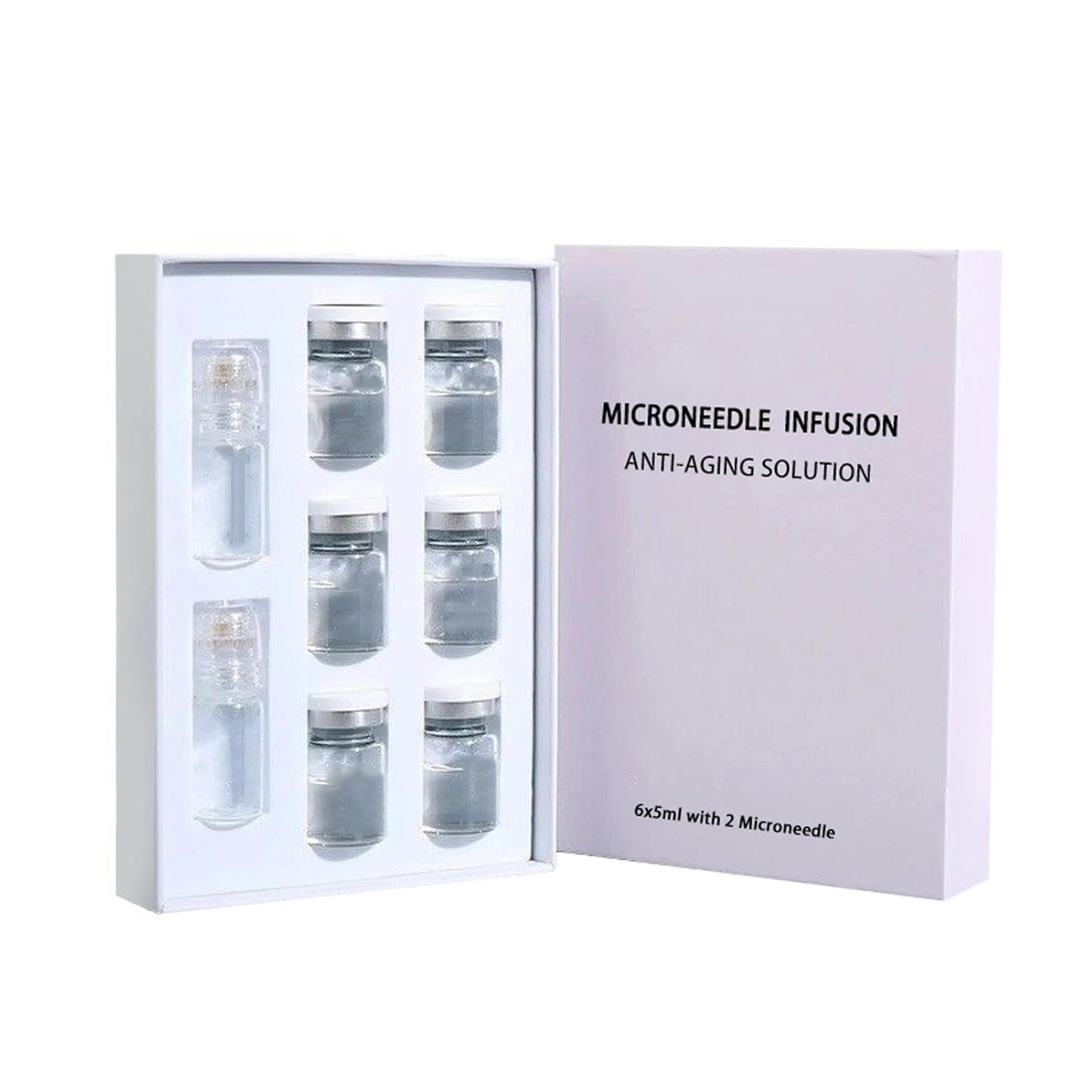 Micro Infusion System Microneedling Serum Set, Micro Needling Serum, Micro Infusion System, Gentle and Skin-Friendly, Deep Moisturizing, Suitable for a Variety of Skin Types (5 ml, 6 Pieces)