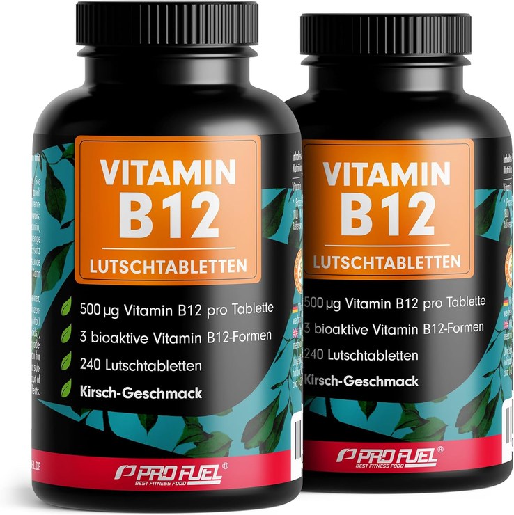 Vitamin B complex, high dose, with B12 - 2 x 180 tablets - all 8 B vitamins (B1, B2, B3, B5, B6, B7, B9, B12) with active forms such as Quatrefolic®, co-factors choline and myo inositol, laboratory-tested, vegan