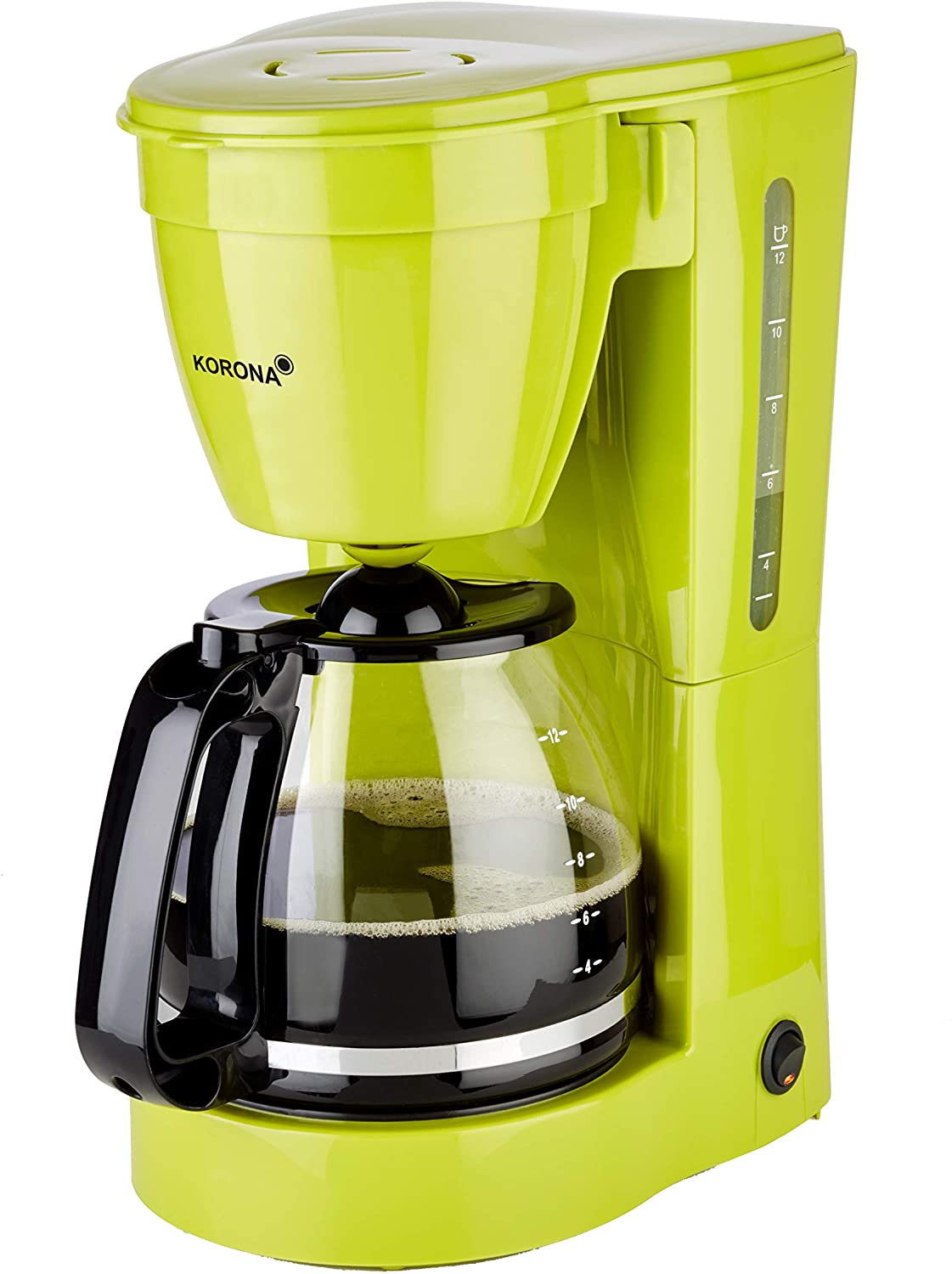 Korona 10118 Coffee Machine | Filter Coffee Machine for 12 Cups of Coffee | Glass Jug | Green | 800 Watt