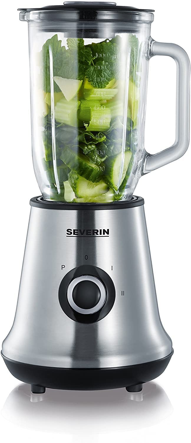 Severin SM 3738 2-in-1 Multimixer with Grinder, Brushed Stainless Steel, Black