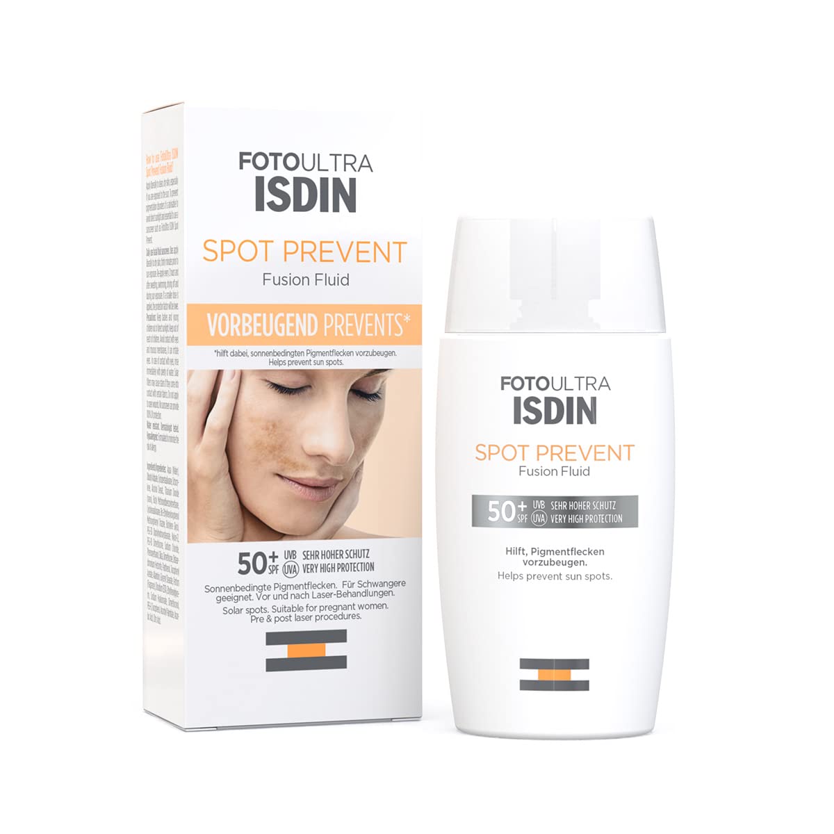 Isdin FotoUltra Spot Prevent SPF 50+, Fusion Fluid Texture, Very High Protection, Prevents Pigment Spots, 50 ml