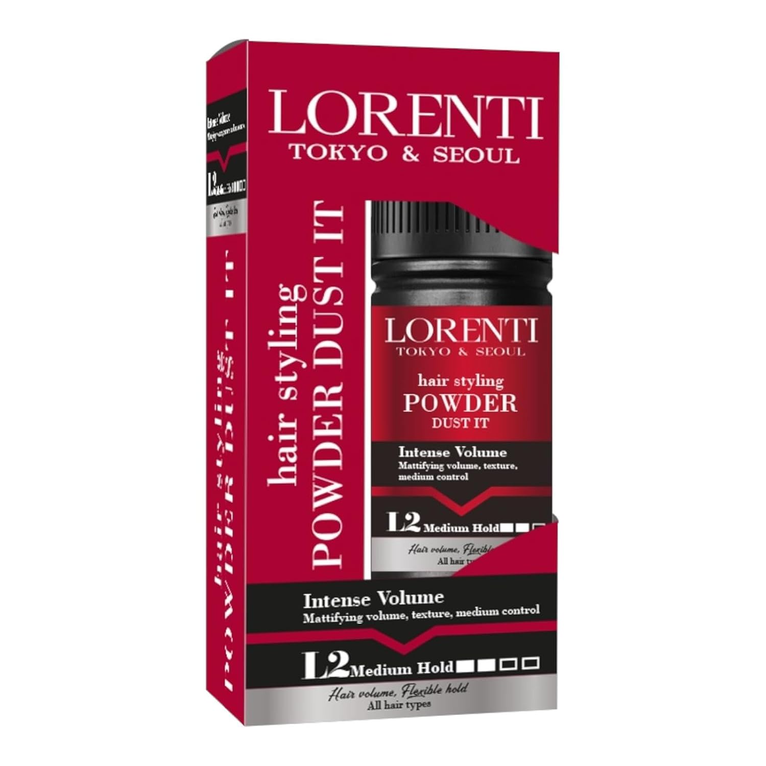 LORENTI TOKYO & SEOUL Powder Wax L2 Medium Hold 20 g Hair Styling and Volume Powder Wax with Matte Effect for Men and Women Hair Styling Texturising Powder Styling Powder Texture Powder