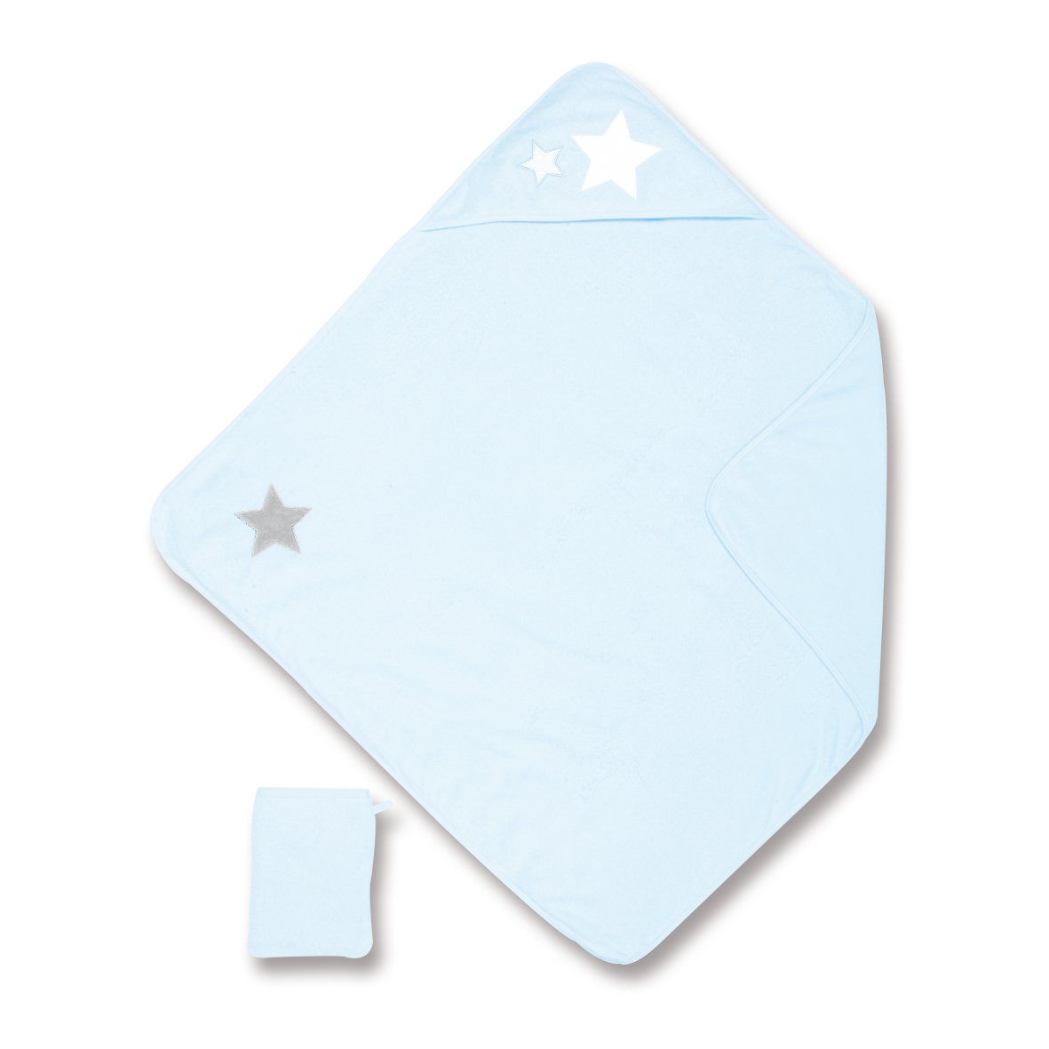 Bemini by Baby Boum Stary 61 370STARE61TU Hooded Towel 90 x 90 cm Frost