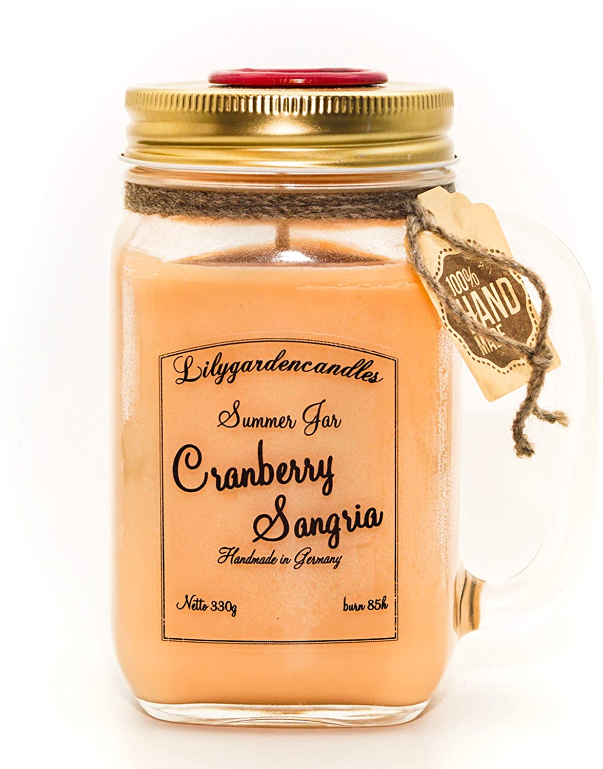 Lilygardencandles Scented Candle Cranberry Sangria In Summer Jar, Burning T