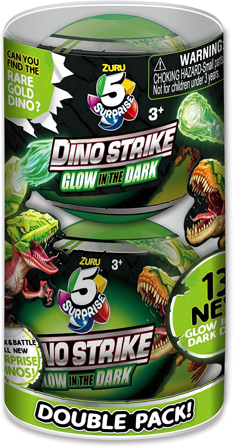 Zuru 5 Surprise 7781 Dino Strike Series 2 Glow In The Dark Twin Pack