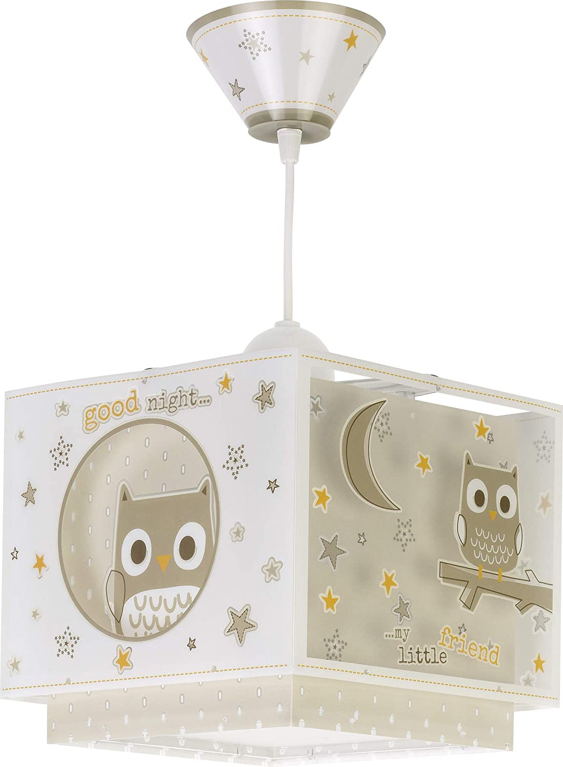 Dalber Good Night Children's Hanging Lamp Owl Animals Plastic 60 W Beige