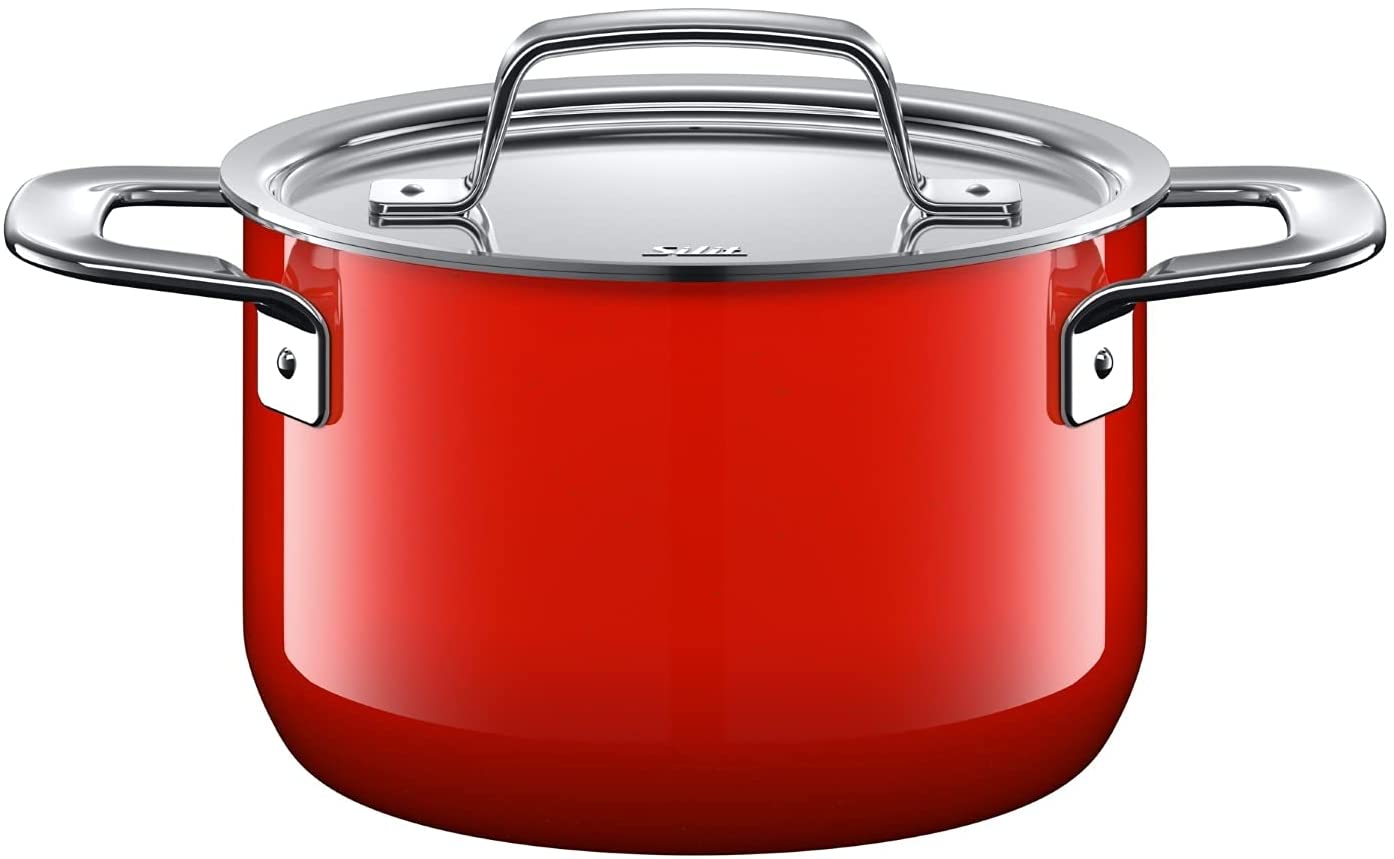 Silit Zeno Red Cooking Pot Height 16 cm Metal Lid 2.0 L Silargan Functional Ceramic Induction Pot Red